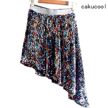 Cakucool новые юбки с бисерным украшением боксеры различных цветов в горошек и юбка с пайетками Асимметричный Дизайн Роскошный украшенный алмазами Эротичная миниюбка Клубные Вечерние