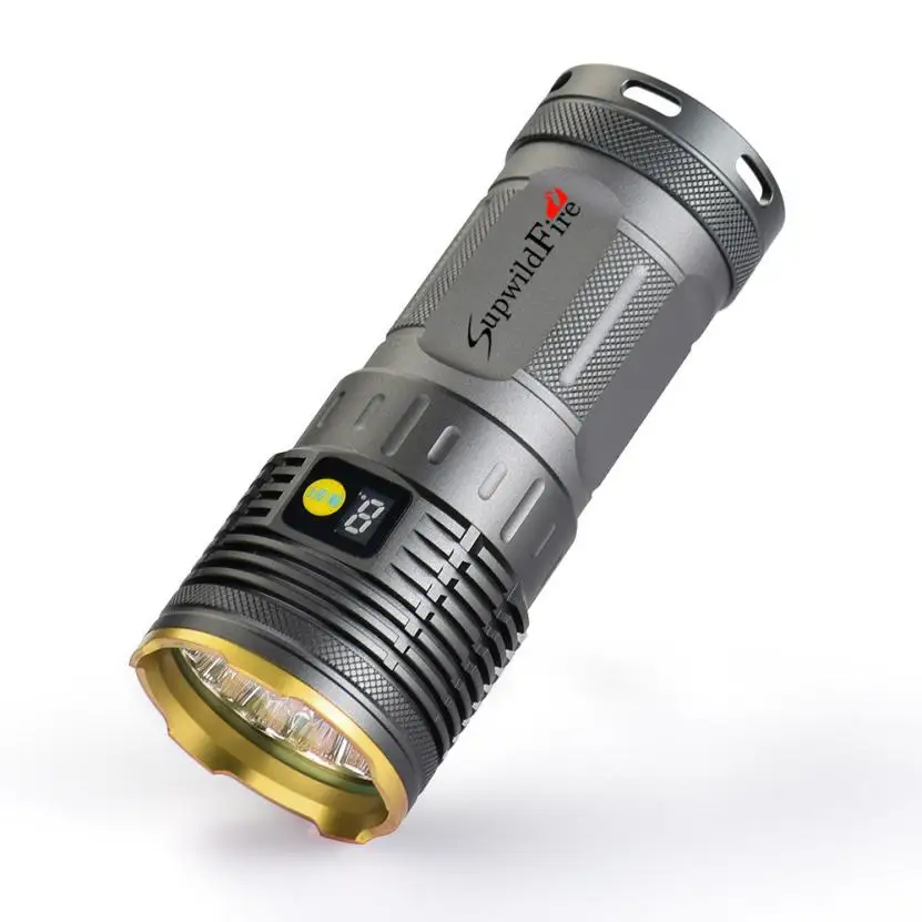 

2017 NEW FREE SHIPPING Supwildfire 35000LM 12 x XM-L T6 LED Power Digital Display Hunting Flashligt N3