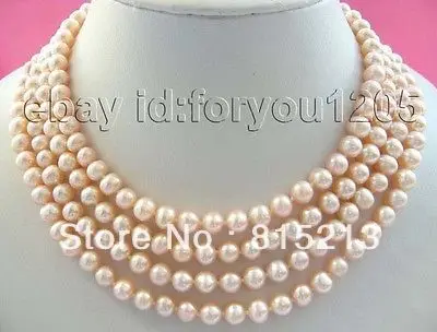 

ddh001302 65" Longest Natural 8mm Round Pink Pearl Necklace 28% Discount