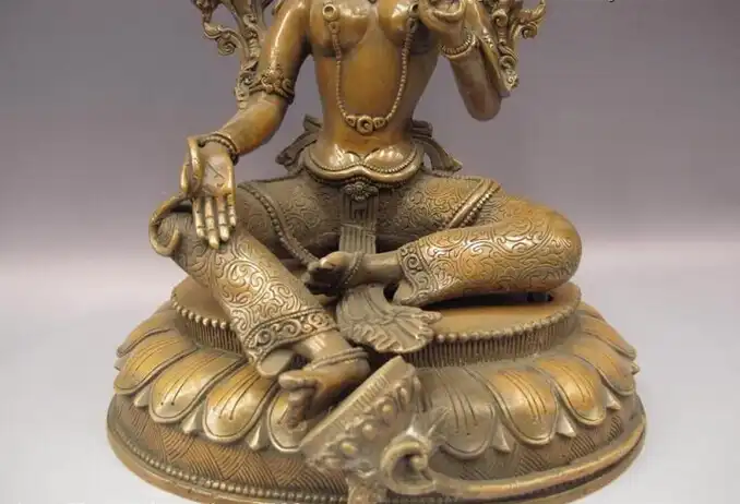 Yingfa USPS в США S0638 10 Тибетский буддизм медный Бронзовый зеленый TaRa Kwan Yin