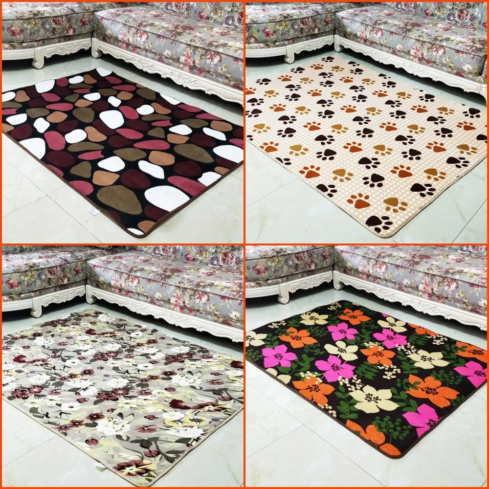 Прямоугольные полосатые ковры для спальни, гостиной, ковры из кораллового флиса, утолщенные Нескользящие Коврики для кухни и ванной, прикроватные коврики