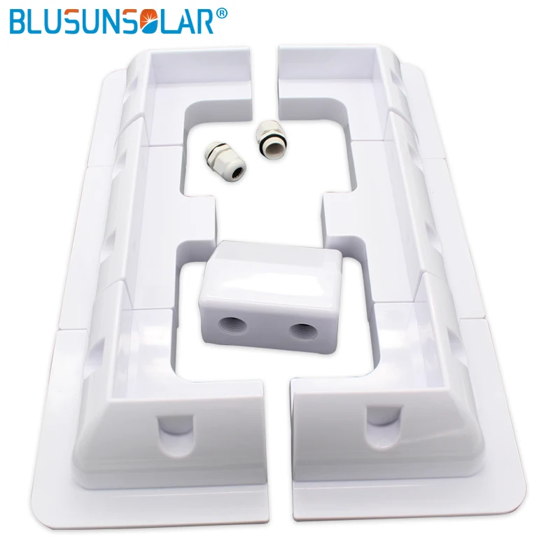 

1SET(7 pcs) Full Set white ABS Solar Panel Mounting Brackets with Cable Gland and Side Bracket for Roof/Vans/Boats/Sheds