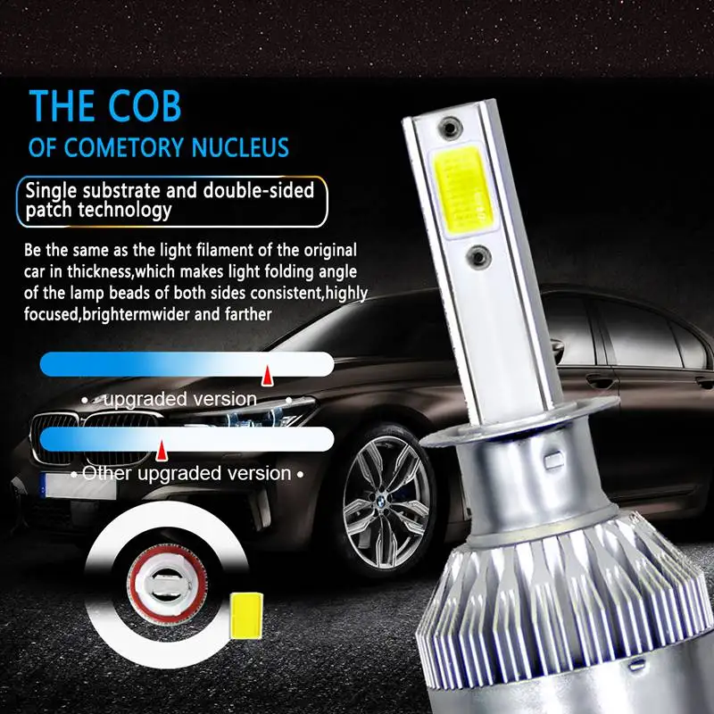 VicTsing Car H1 LED Headlight Car Lights Bulbs H1 Auto Headlights 12V Led Light 4000LM Car Lights Replacement Accessories Parts  (4)