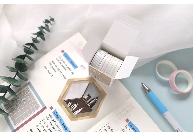 MaoTu деко серии Basic проверяет Васи набор чистый цветная маскирующая лента Стикеры с коробкой DIY инструмент для скрапбукинга канцелярские