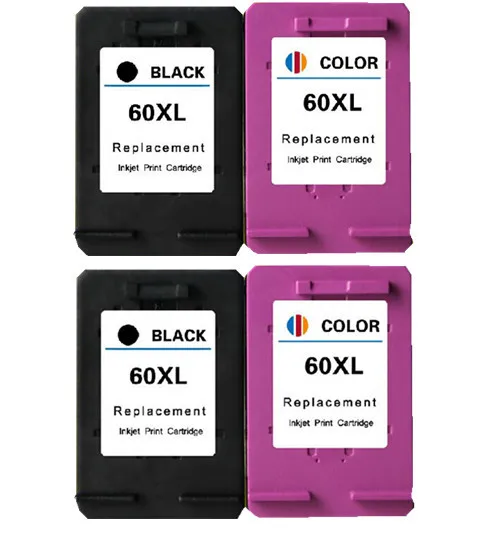 ФОТО 4x Compatible ink cartridge for HP60XL 60XL Hot Sale Ink Jet Printer for HP D2545/D2560/D2660/D2680/D5560 Compatible printer