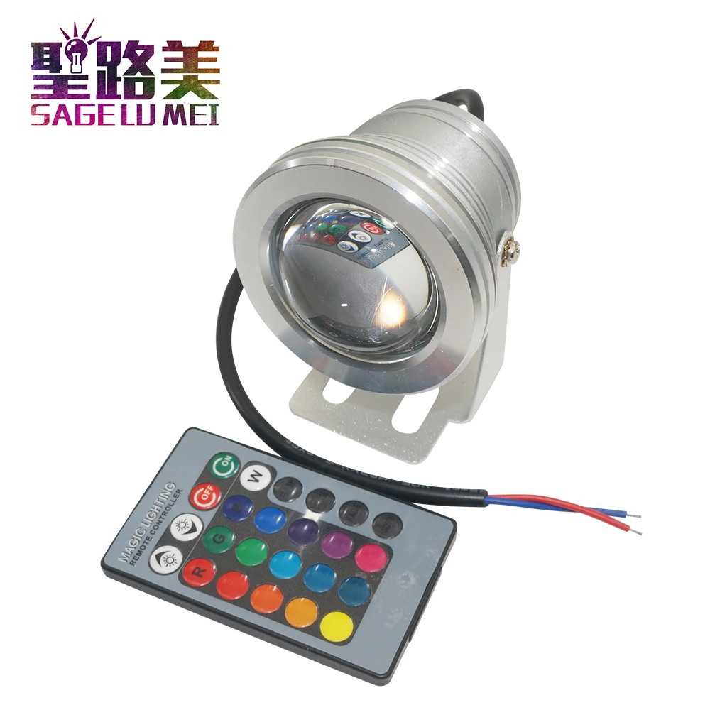 

10W 12V RGB 16 Colors LED Underwater Fountain Light Swimming Pool Pond Fish Tank Aquarium LED Light Lamp IP68 Waterproof Outdoor