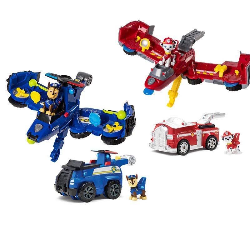 Paw Patrol Rubble Toy Aircraft Car Deformation 2-in-1 Set Vehicle Transforming Model Action Anime Figure toys of children Gift Paw Patrol Rubble Toy Aircraft Car Deformation 2-in-1 Set Vehicle Transforming Model Action Anime Figure toys of children Gift