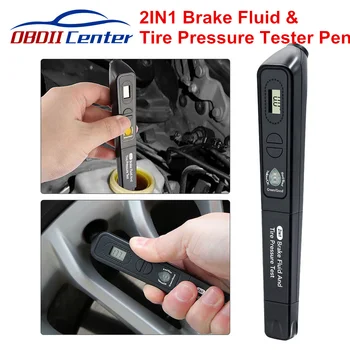 

2IN1 Brake Fluid Tire Pressure Tester Pen Digital Car Tire Pressure Monitor Sensor Gauge Pen Auto Car Truck Motorbike TPMS Tool