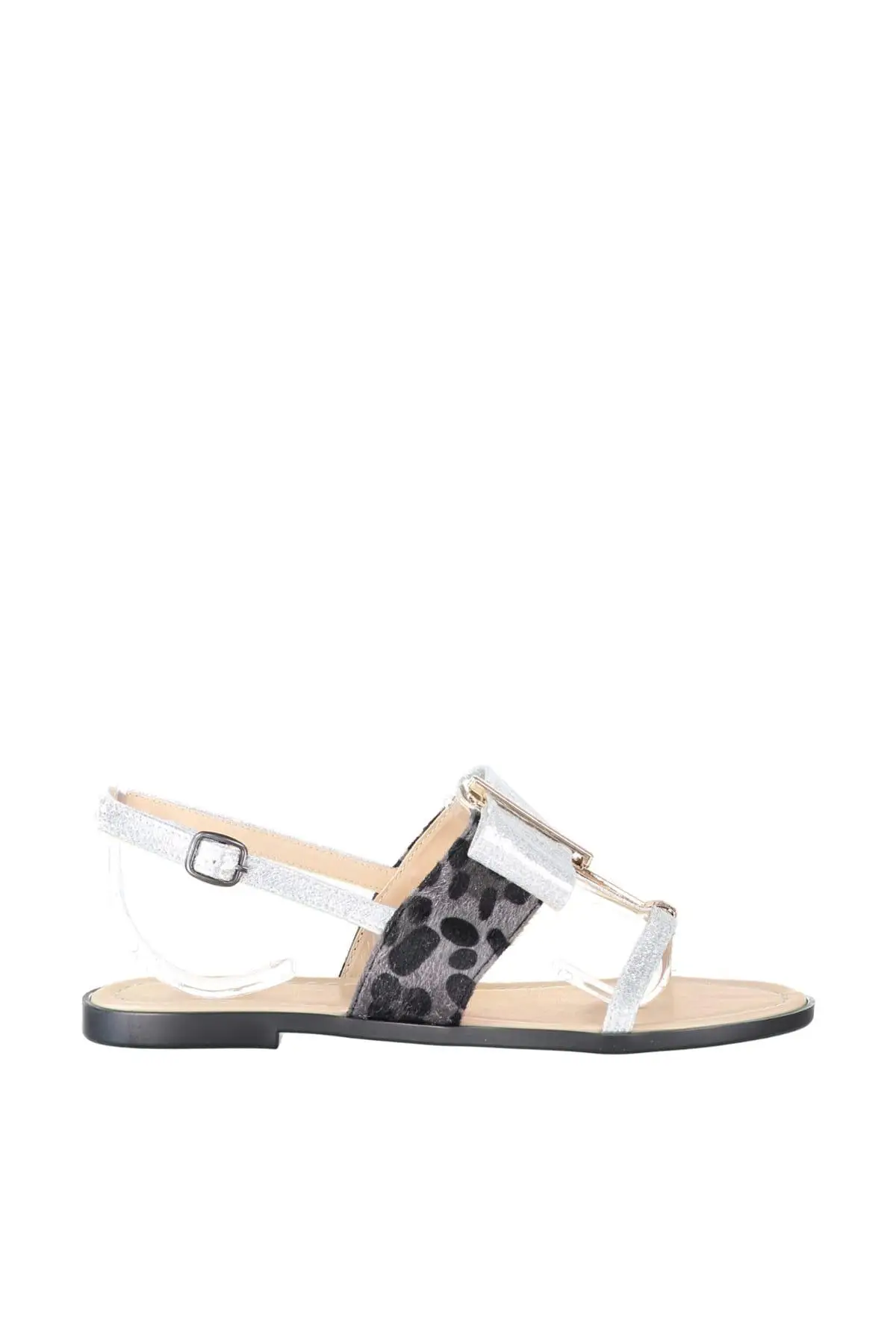 

Trendyol Gray Foal Feather Leopard Detail Women Sandals TAKSS19SD0034