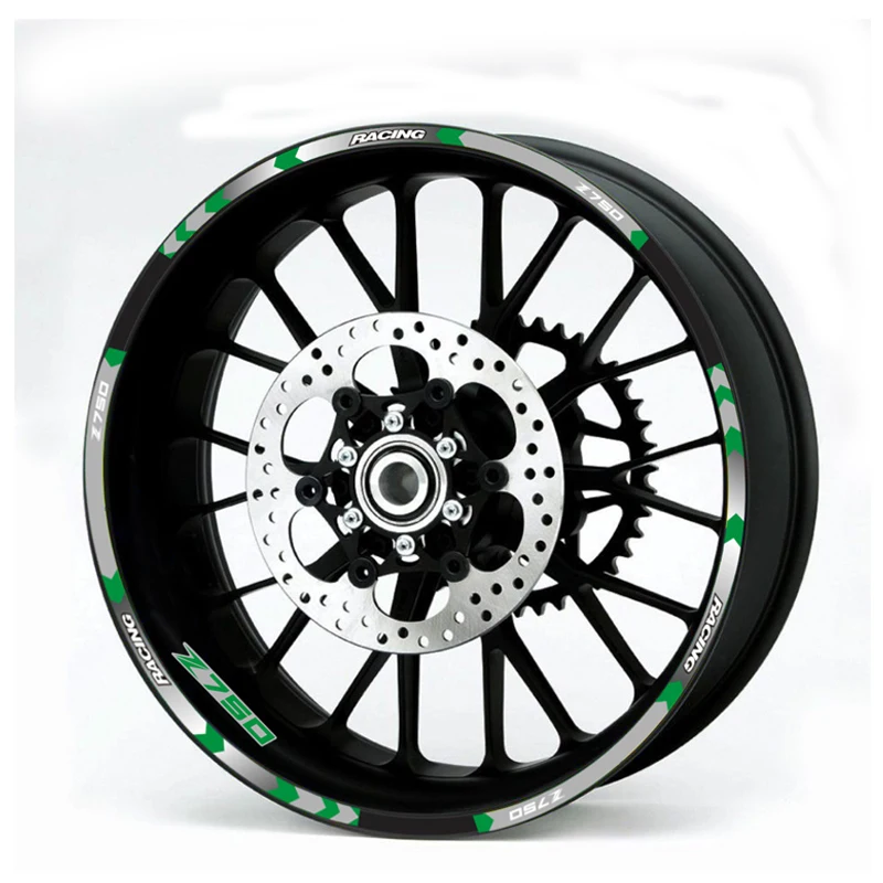 

Hot sell Motorcycle 3M Adhesive Emblem Wheel Decal Reflective Stickers Rim Stapes For Kawasaki Z750