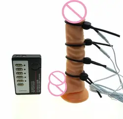 Медицинские тематические игрушки электрошоковая терапия Экстендер для пениса кольца кольцо крана, электрической стимуляции секс-игрушки
