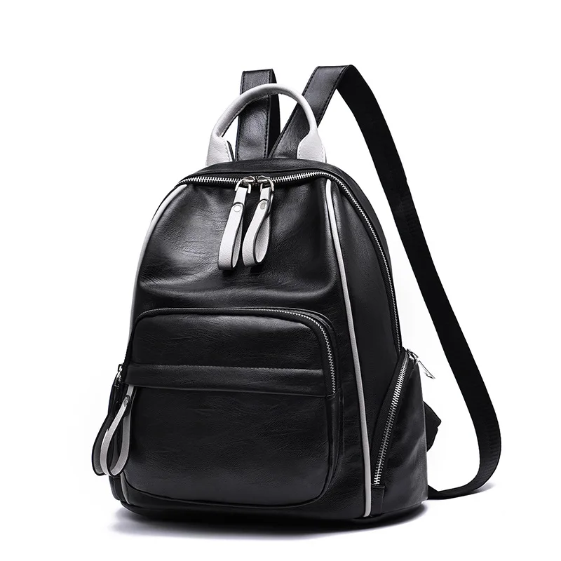 

Women Backpacks High Quality PU Leather Travel Bags Female School Satchel Bag teenage backpacks for girls vintage Black