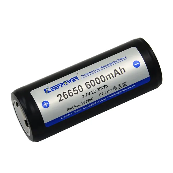 

send from FBA USA 1 Pcs Keeppower 26650 maximum discharge 3.7V 6000mAh rechargeable lithium battery E-CIG