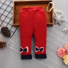Детская одежда леггинсы для малышей, утепленные бархатные штаны для малышей на осень и зиму, трехслойные теплые штаны для девочек