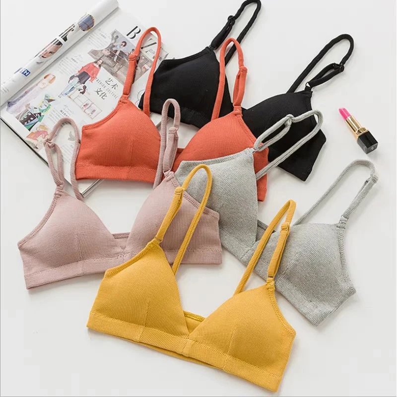 

SP&CITY Simple Design France Seamless Wire Free Bralette Fashion Thin Cotton Push Up Sexy Bras For Women Colorful One Piece Bra