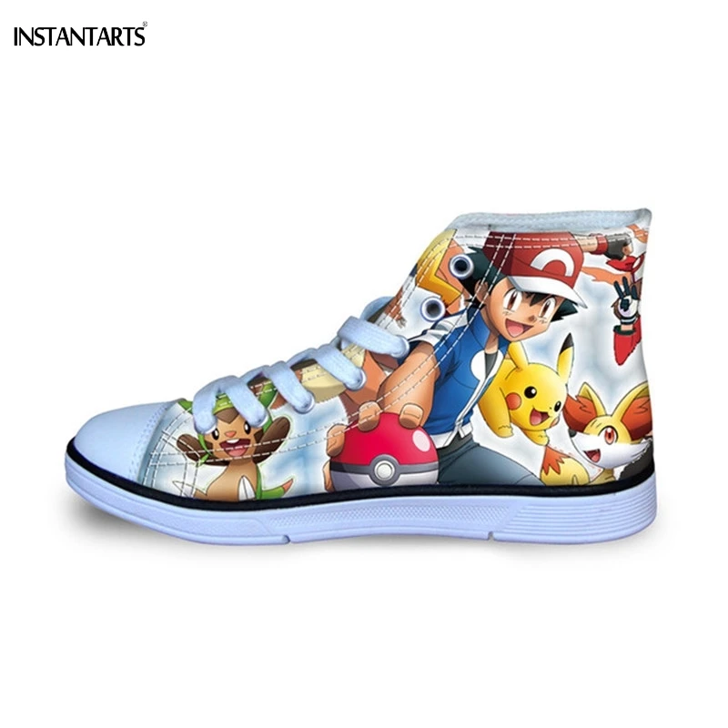 INSTANTARTS Cartoon Anime Pokemon Pikachu 3D Print Kids Casual Shoes Classic High Top Canvas Shoes Children Boys Lace Up Sneaker INSTANTARTS Cartoon Anime Pokemon Pikachu 3D Print Kids Casual Shoes Classic High Top Canvas Shoes Children Boys Lace Up Sneaker