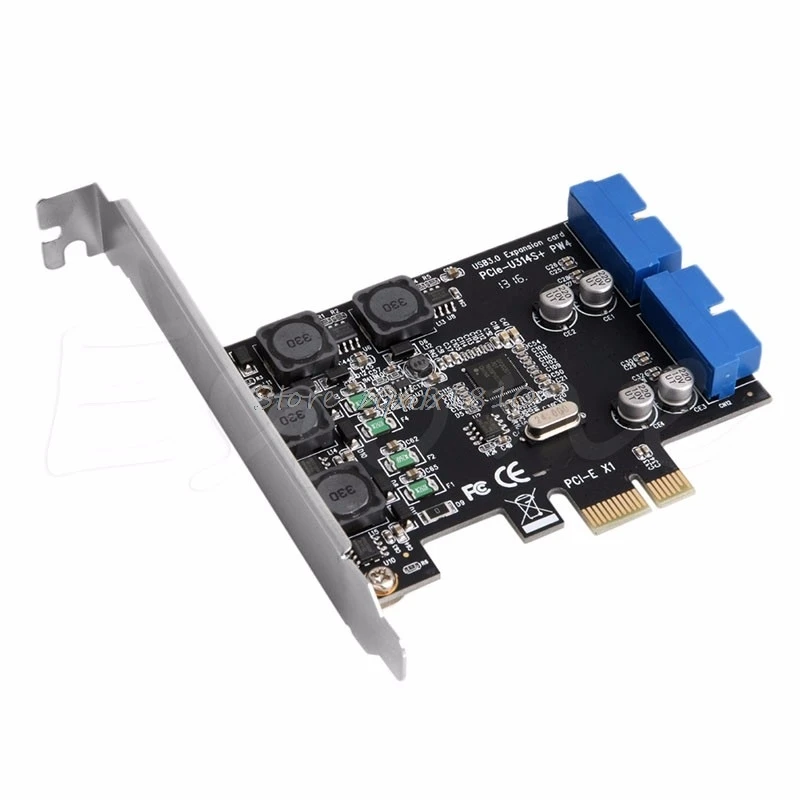 5 Гбит/с низкий Кронштейн Внутренний 2 порта 19Pin USB 3,0 карта PCI-e для PCI 20Pin Мужской адаптер портов расширитель карты для рабочего стола