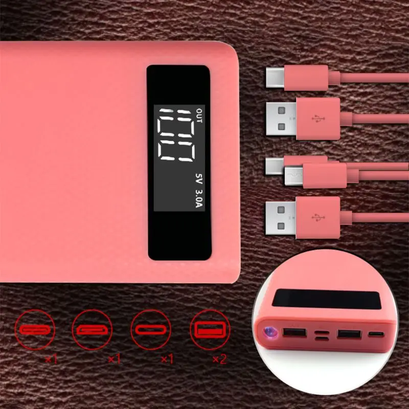 المزدوج USB QC 3.0 8x18650 بطارية DIY قوة البنك مربع شاحن آيفون Xiaomi جهاز لوحي، هاتف خلوي المزدوج USB QC 3.0 8x18650 بطارية DIY قوة البنك مربع شاحن آيفون Xiaomi جهاز لوحي، هاتف خلوي