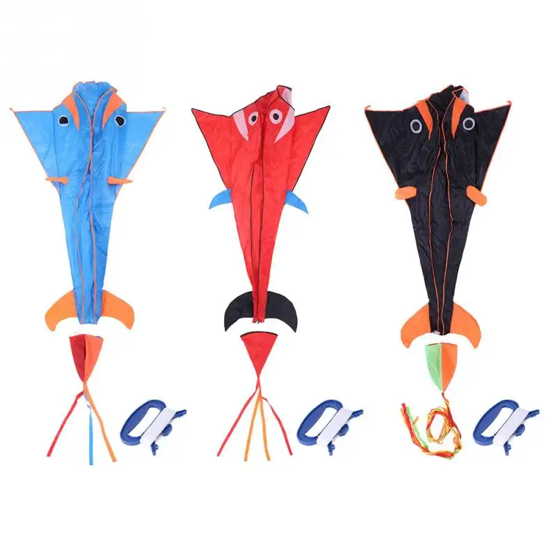 3D Cartoon unique Dolphin Soft Frameless Kite Single Line reel Flying