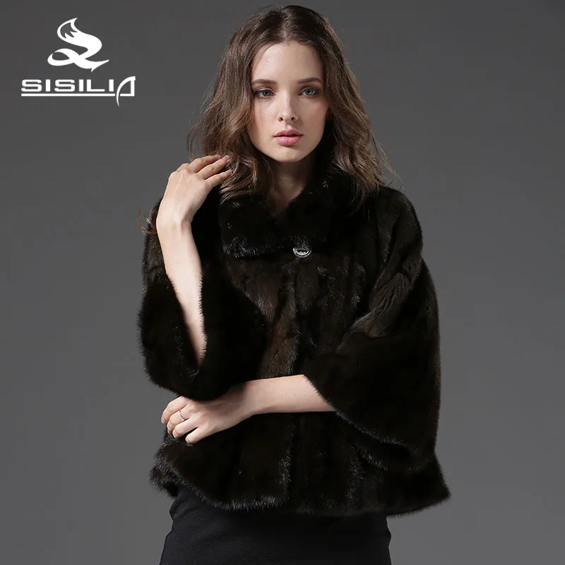 SISILIA 2016 Новых женщин Норки Куртка Короткий Стиль Женский Болеро Из Натурального