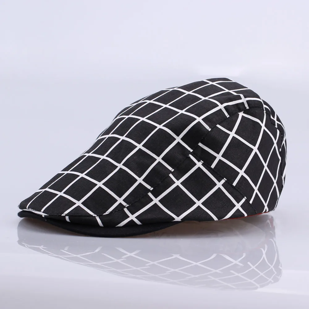 Новая мода гатсби кепка газетчика мужская хлопковая шляпа Гольф вождения плоская кепка таксиста унисекс клетчатые береты Кепка