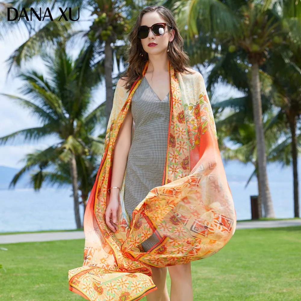 

Crinkle Georgette Silk Long Scarf Luxury Women New Design Beach Blanket Shawl Wear Swimwear Bandana Hijab Foulard 245*110cm 2019