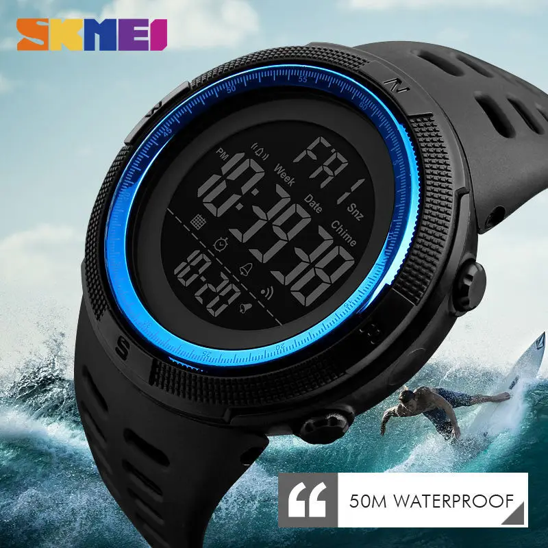 

SKMEI Men Sports Watches 50M Waterproof Shock Resistant Military Fashion Watch Digital Wristwatches Relogio Masculino 1251