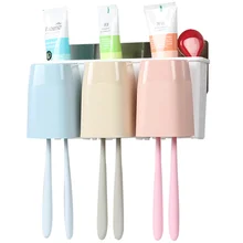 Зубная паста набор зубных щеток для взрослых комбинация семья ванная комната стойка присоска Тип настенная зубная щетка LO720351