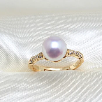 

Genuine S925 sterling silver Zircon adjustable size pearl ring Open Size Adjustable Rings DIY Findings&Components Free shipping