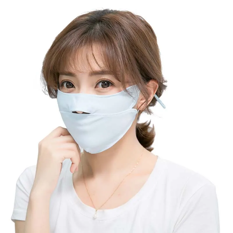 

Hanging ear type solid color thin sunscreen mask ice silk nose dustproof riding mask