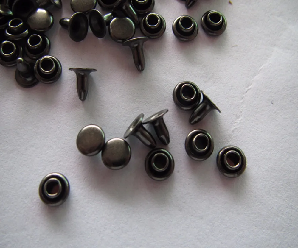 Free shipping 5mm brass rivet jeans plating black nickel single surface package and bag rivets