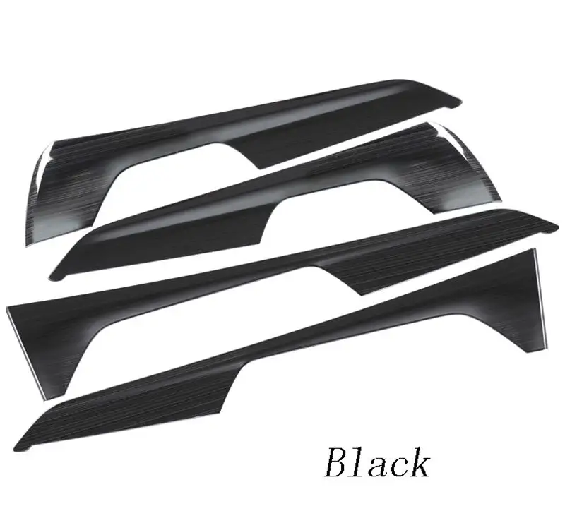 Car styling Carbon fiber Interior Door Handle Covers Trim Door Bowl Stickers decoration Frame for Audi A6 C8 auto accessories - Название цвета: Black