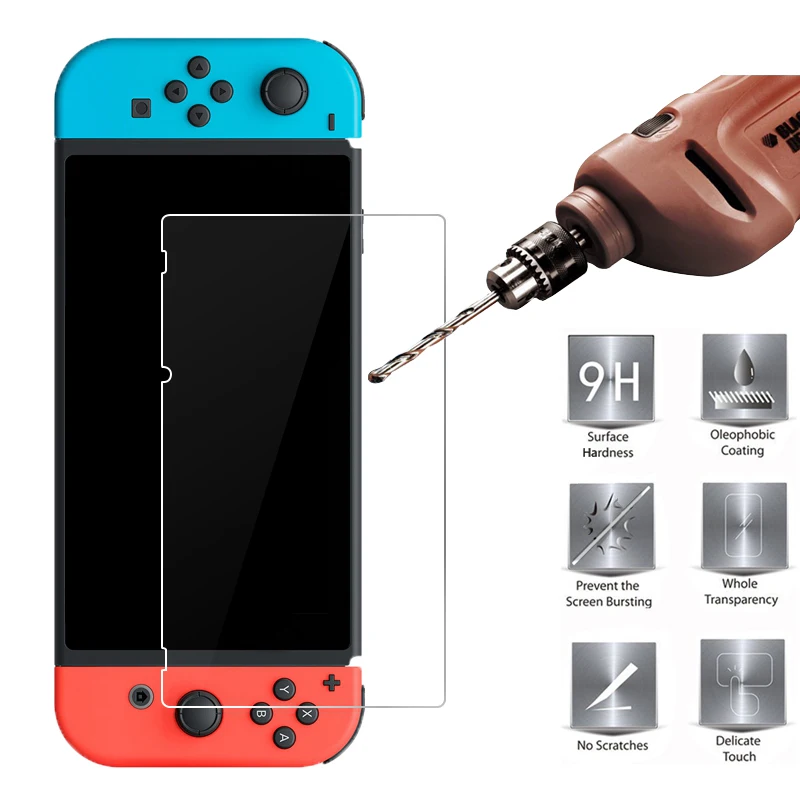 

10PCS MRGO Tempered Glass for Nintend Swit Screen Protector 2.5D 9H On Phone Protective Film Tempered Glass for Nintend Switch