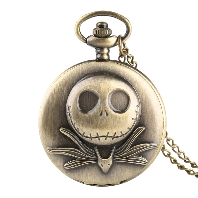 

Retro Tim Burton The Nightmare Before Christmas Quartz Pocket Quartz Necklace Watch Fashion Men Women Chain Pendant Watch