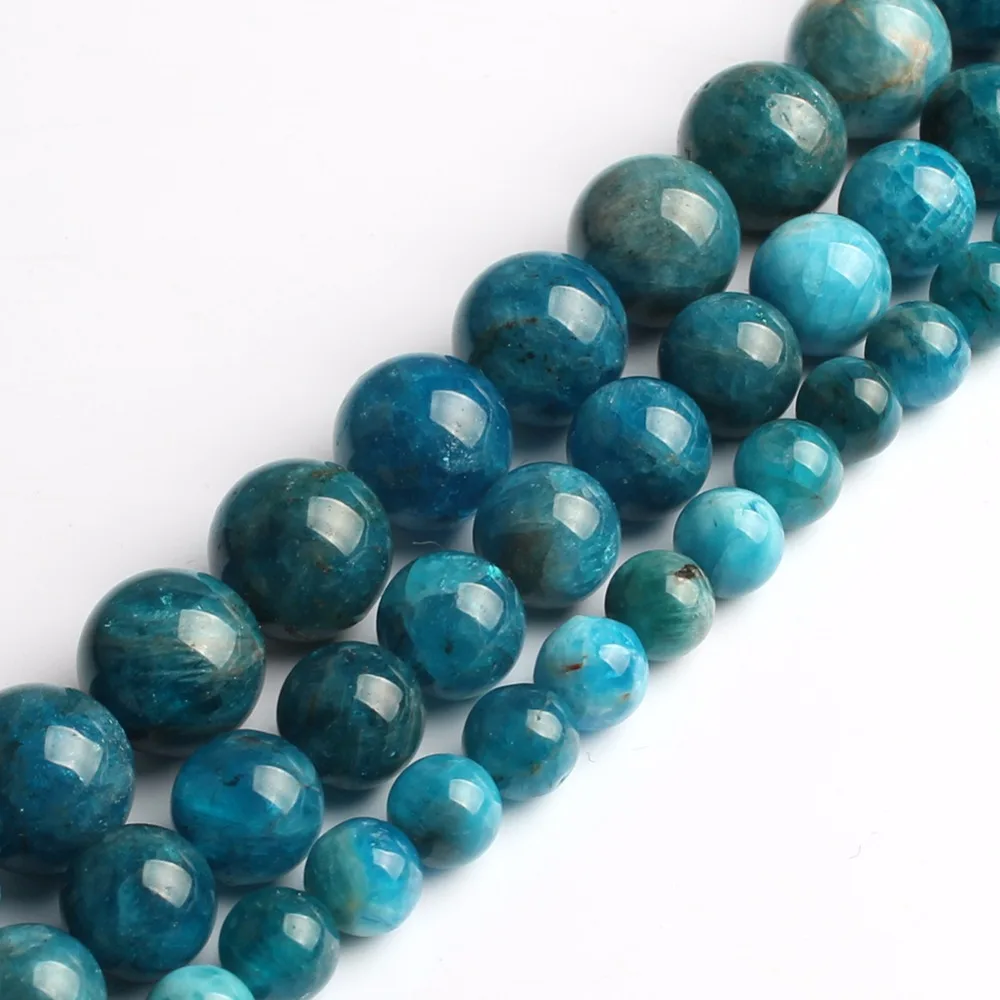 

A+ Natural Beads 6mm/8mm/10mm Blue Apatite Stone Beads For Jewelry Making Bracelet Necklace 15inches