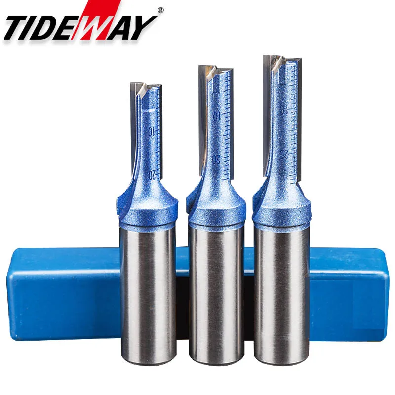  Tideway 2 Flutes Straight Router Bits Drilling Cleaning Bottom Cutting Slotted Woodworking Tools Tu
