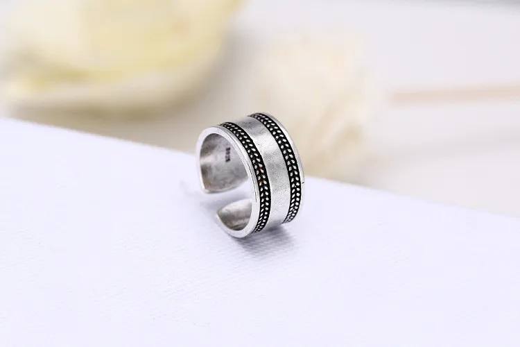 Романтические стильные 925 пробы серебряные большие кольца на палец для женщин, модные регулируемые античные кольца joyas de plata, женские подарки