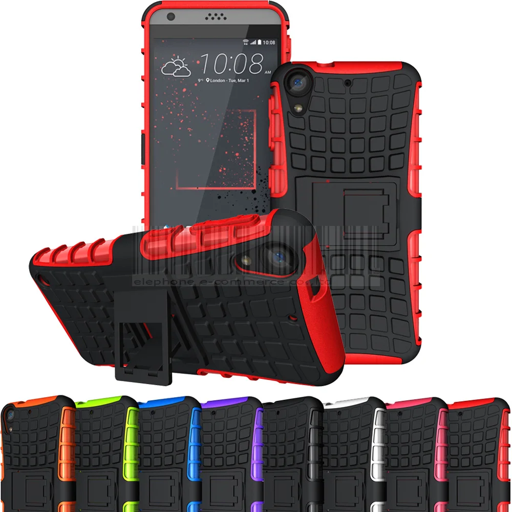 С двойным слоем ТПУ + PC защитный чехол Shockpoof противоударный Kickstand для htc Desire 530 630