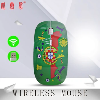 

BTS-012P Flag of Portugal 2.4GHz Opto-electronic Wireless Mouse Optical Mice 1200 DPI Wireless Mouse For Computer PC