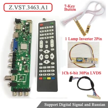 Z. VST.3463.A1 DVB-C DVB-T 7-key botón + 1 Lámpara del Convertidor de señal Digital + $ number canal de Señal lvds 6bit Universal Controlador LCD TV