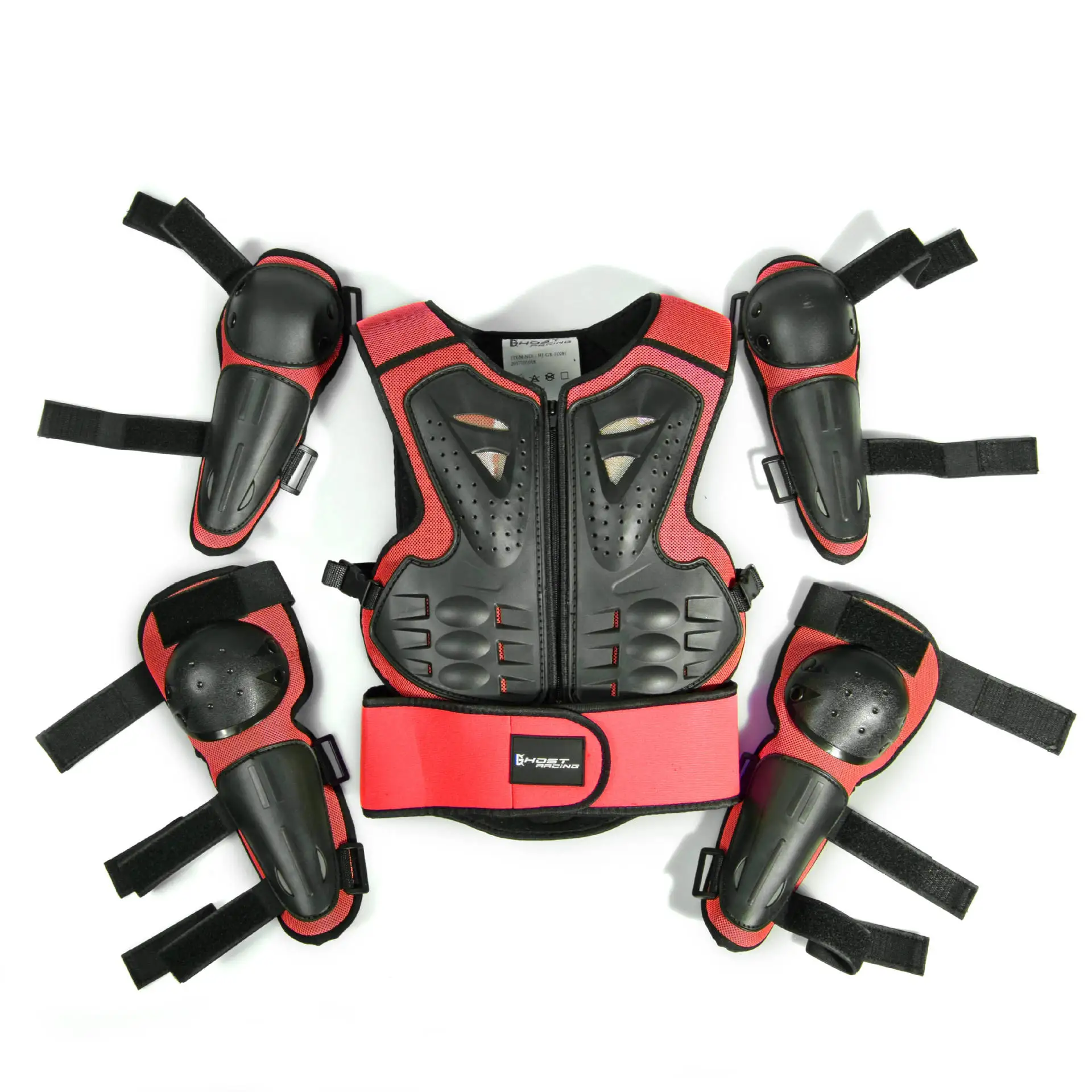 Мотоциклетная куртка для детей, защита для верховой езды, броня для мотоцикла, оборудование для мотокросса, бронежилет, Ptotective Gears для детей 5-12 лет - Цвет: Красный