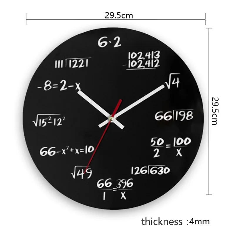 Забавные креативные математические деревянные настенные часы украшение для дома бесшумные математические формулы Политехника цифровые настенные часы дропшиппинг