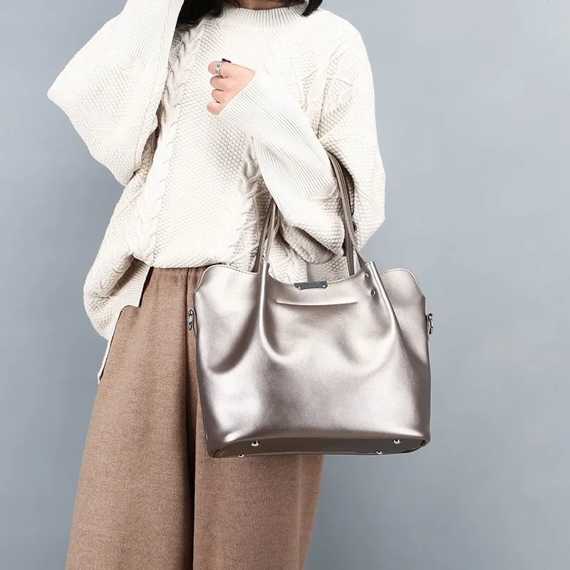Bolsas de Couro Feminina de Alta Bolsa de Mão Sac a Principal Qualidade Grande Capacidade Tote Bags Bolsas Femininas Senhoras Superior-alça Vintage 2020 16 Bolsas e Malas