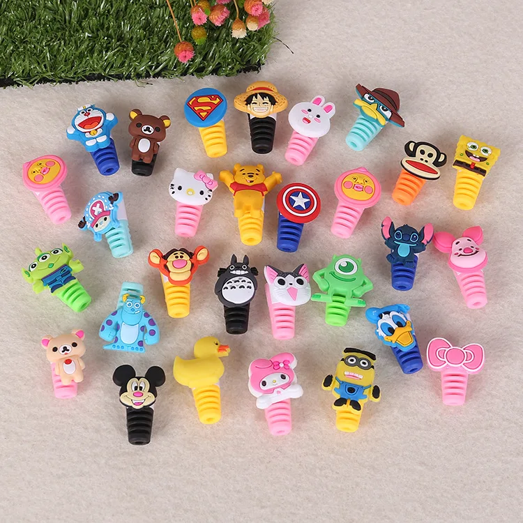 

50pcs/lot Cartoon USB Cable Protector Data Line Cord Protector Protective Case Cable Winder Cover For iPhone Samsung Smartphone