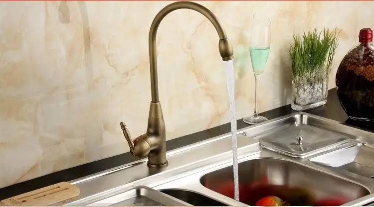 Смеситель для кухни 360 Поворотный Античная Латунь фарфоровый смеситель кран ванная раковина смеситель горячий холодный кран античный кран