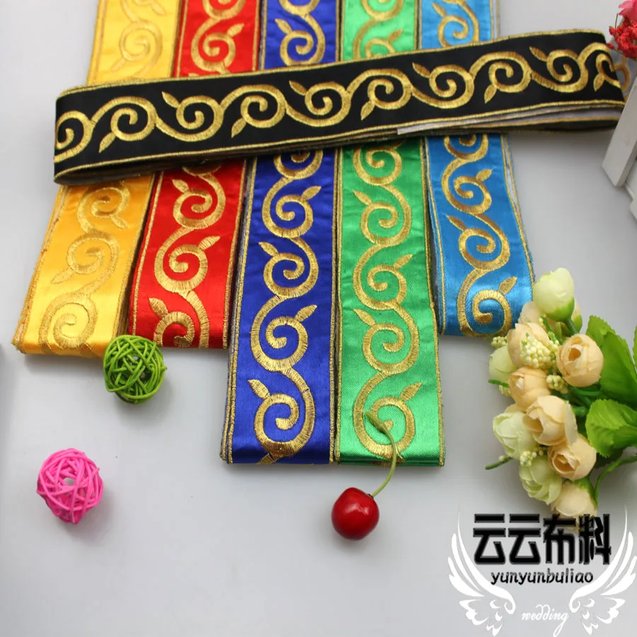 

Lace edge embroidery lace clothing collar collar cuff edge national flower costume Chinese clothing package edge 5.3cm wide