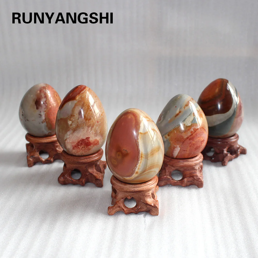 

Natural Quartz Ornament Egg-shaped Magic Crystal Healing Ball Sphere Gemstone wood stand Bell Chakra Healing Reiki Stone Carved