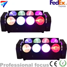 2 шт./партия, 8*10 Вт, сценическое освещение Cree, светодиодный светильник-паук, вращающаяся лампа в стиле диско, освещение для торжественных выступлений, бар