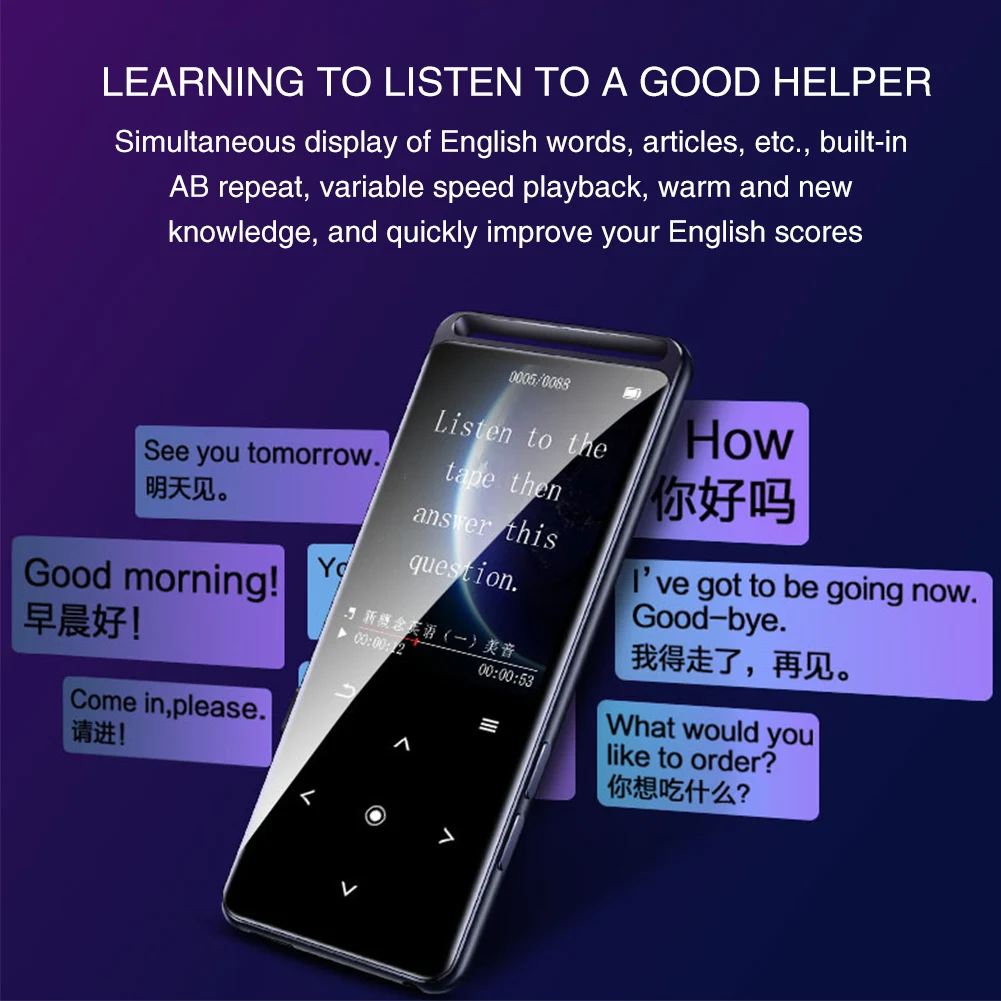 

M6 Mini Metal Touch Button Voice Recorder Sport Backlight Ultra Thin FM Radio Portable MP4 Player Lossless HIFI Bluetooth