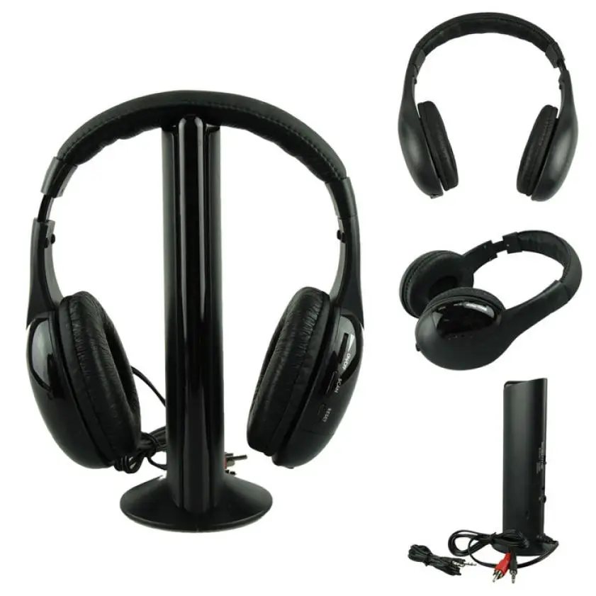5 в 1 Беспроводные наушники Casque Audio Sans Fil Ecouteur Hi Fi радио FM ТВ MP3 MP4 полноканальный